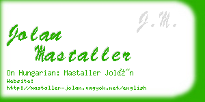 jolan mastaller business card